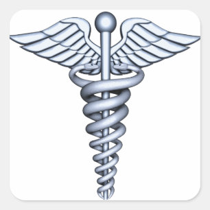 Sticker Carré Symbole Médicale Argent