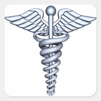 Sticker Carré Symbole Médicale Argent