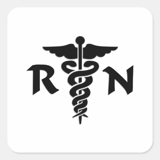Sticker Carré Symbole Médicale des infirmières et infirmiers de  (Devant)