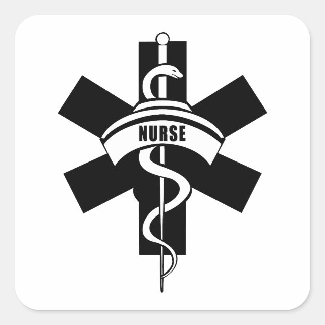 Sticker Carré Symbole Médicale des infirmières et infirmiers de  (Devant)