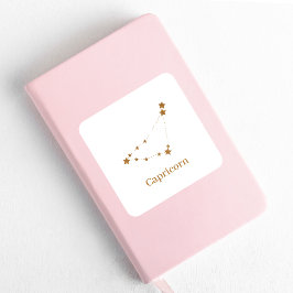 Sticker Carré Symbole moderne Zodiac Capricorne d'or | Élément T