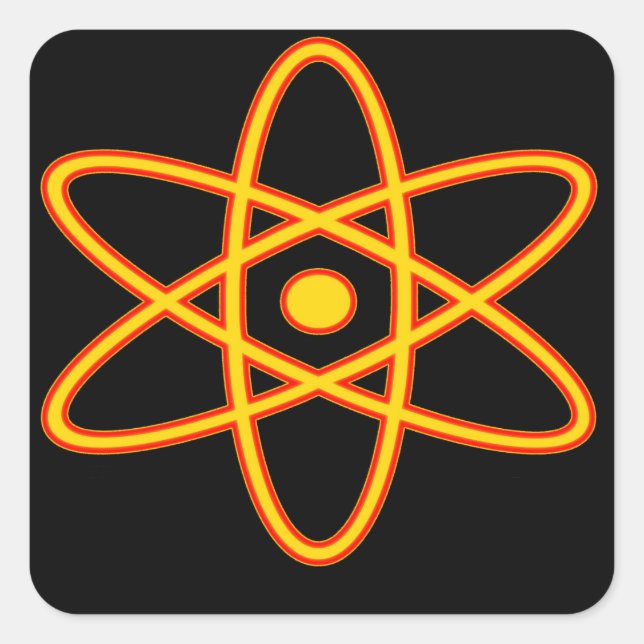 Sticker Carré Symbole nucléaire (Devant)