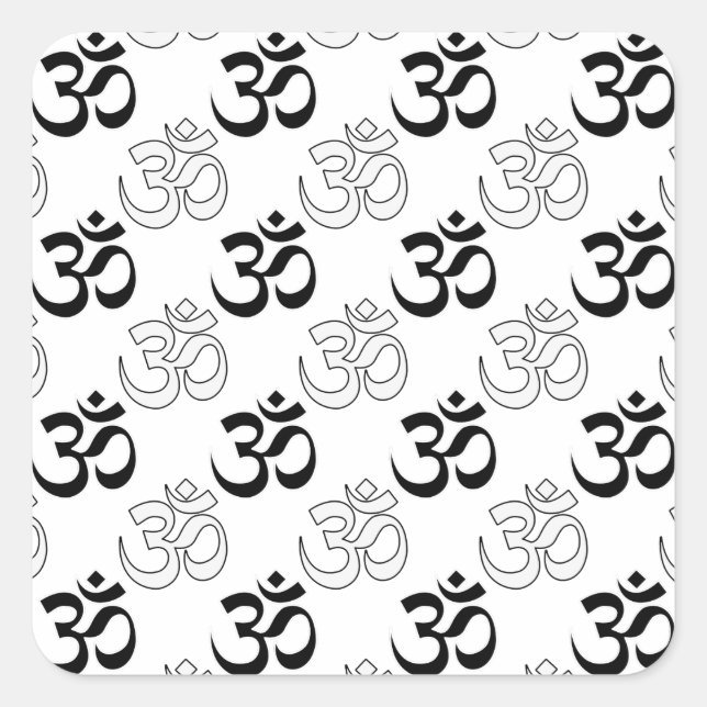 Sticker Carré Symbole Om, Aum (Devant)
