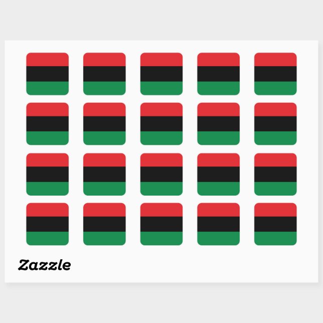 Sticker Carré Symbole panafricain du drapeau et de l'union / fan (Feuille)