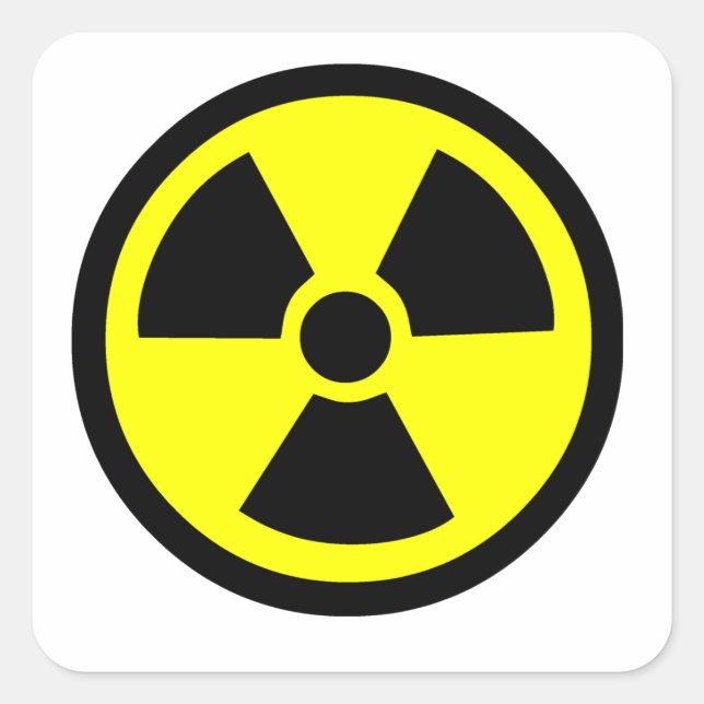 Sticker Carré Symbole radioactif (Devant)