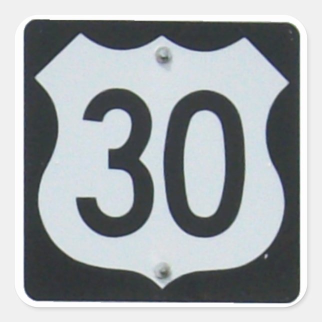 Sticker Carré SYMBOLE ROUTIER US Highway 30 (Devant)