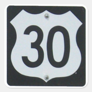 Sticker Carré SYMBOLE ROUTIER US Highway 30
