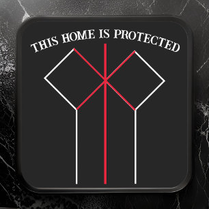 Sticker Carré Symbole Rune Magic Home Protection Colors