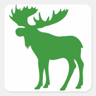 Sticker Carré Symbole simple d'orignal vert