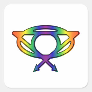 Sticker Carré SYMBOLE SUPERQUEEERO LGBTQ Super Héros