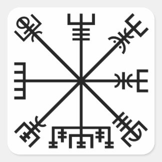Sticker Carré Symbole Viking Vegvisir