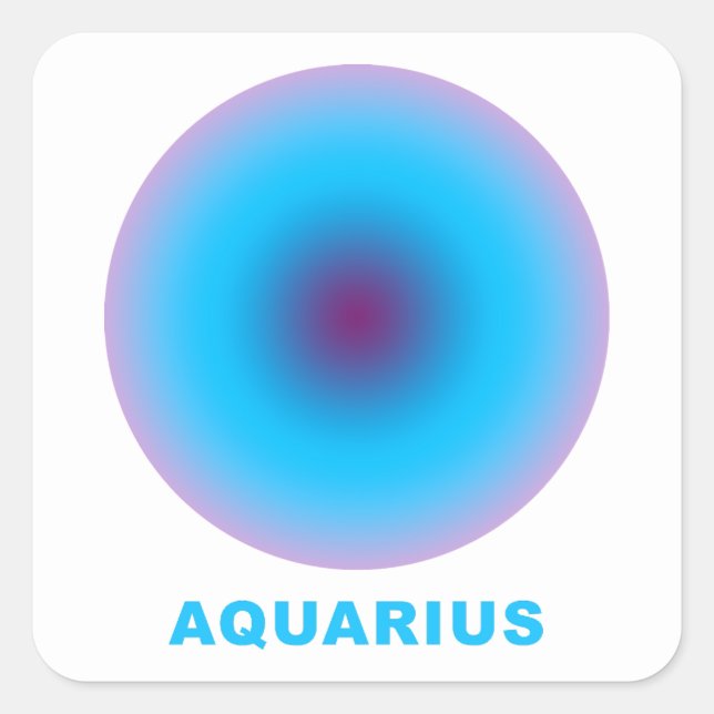 Sticker Carré SYMBOLE Zodiaque Aquarius (Devant)