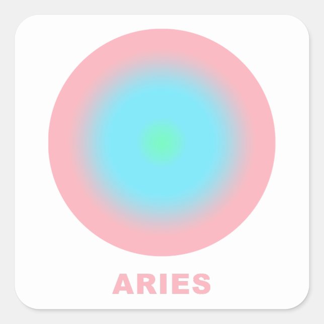 Sticker Carré SYMBOLE Zodiaque Aries Dégradé (Devant)