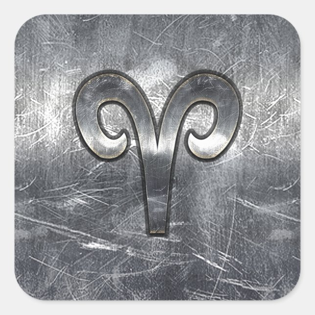 Sticker Carré SYMBOLE Zodiaque Aries Style industriel (Devant)
