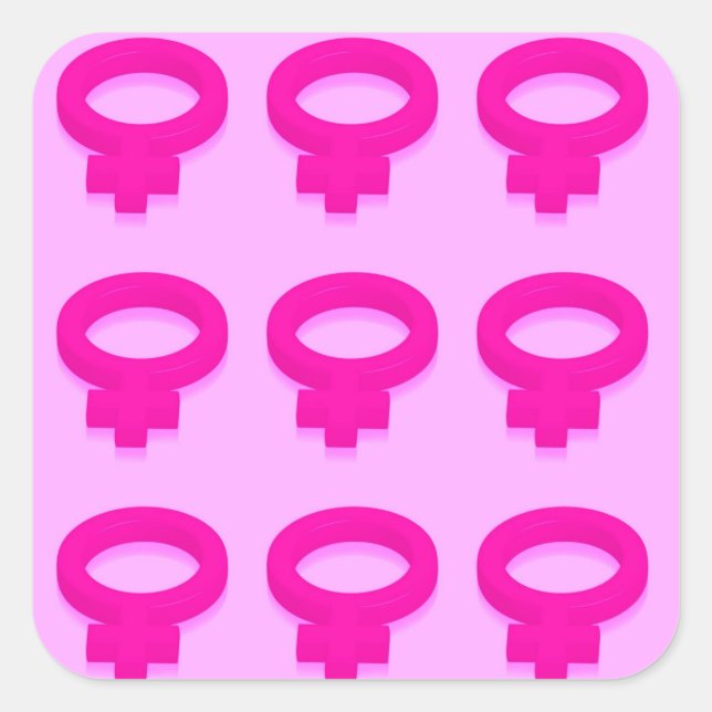 STICKER CARRÉ SYMBOLES FEMMES (Devant)