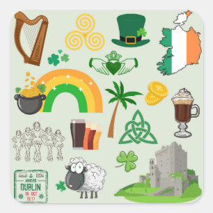 Sticker Carré Symboles irlandais