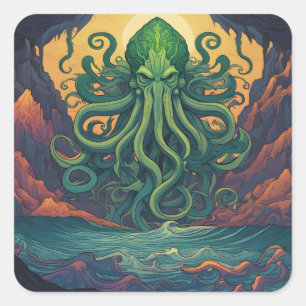 Sticker Carré Symbolisme mystique de Cthulhu