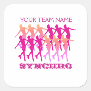 Sticker Carré Synchro Figure Patinage cadeaux