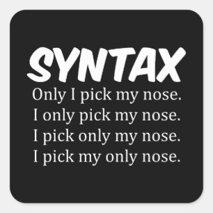 Sticker Carré Syntaxe Collecte drôle de nez