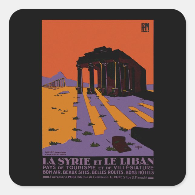 Sticker Carré Syrie et Liban (Devant)