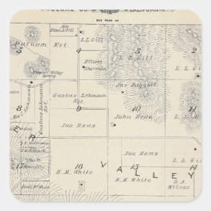 Sticker Carré T21S R28E Tulare Comté Plan de section