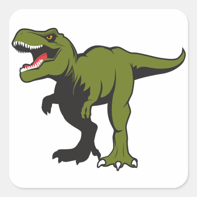 Sticker Carré T-Rex Articles personnalisés (Devant)
