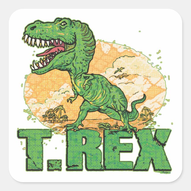 Sticker Carré T Rex Big Dot (Devant)