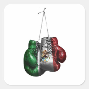Sticker Carré T-shirt gants de boxe - Mexique drapeau Vintage
