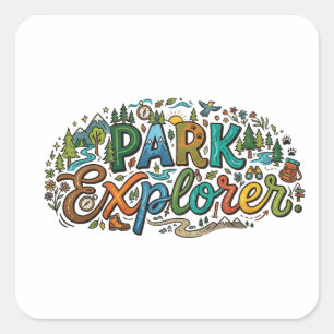 Sticker Carré T-shirt Park Explorer – Aventure Nature