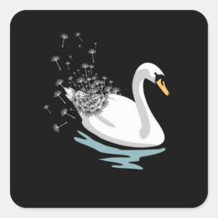 Sticker Carré T-shirt Swan Dandelion