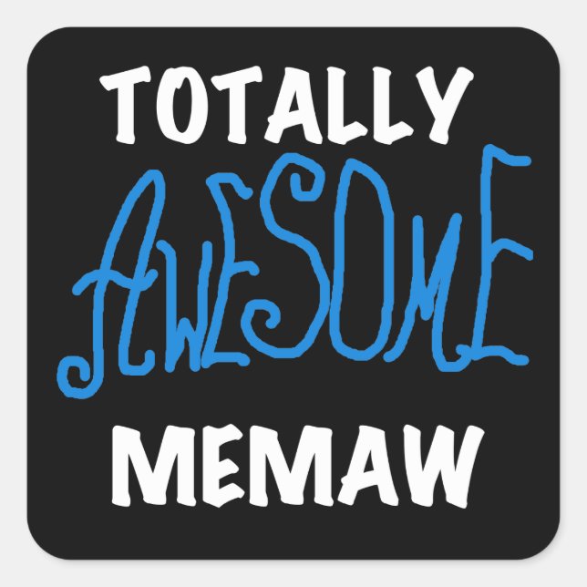 Sticker Carré T-shirts bleus Memaw absolument géniaux (Devant)