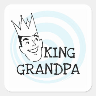 Sticker Carré T-shirts et cadeaux King Grandpa