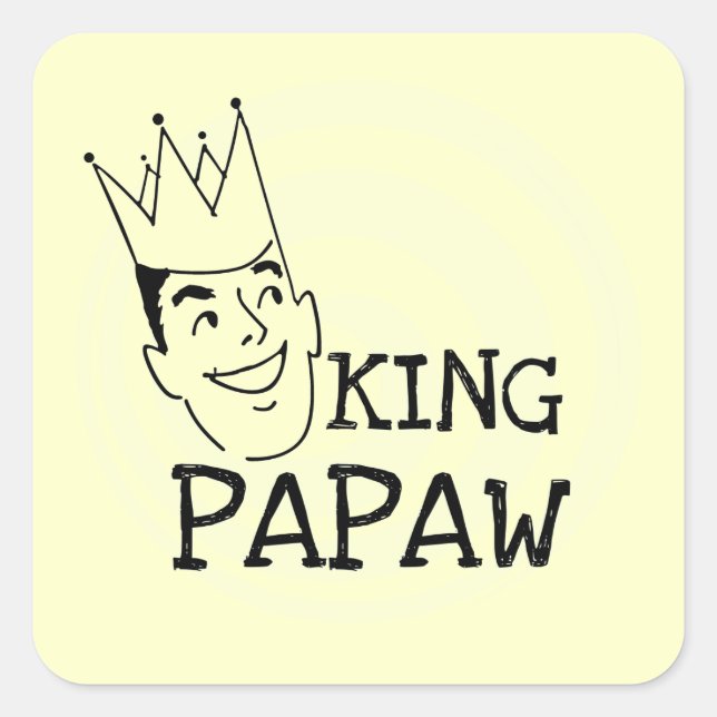Sticker Carré T-shirts et cadeaux King Papaw (Devant)