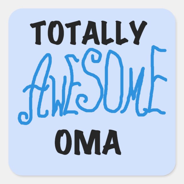Sticker Carré T-shirts et cadeaux Oma Blue totalement géniaux (Devant)