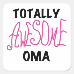 Sticker Carré T-shirts et cadeaux Oma Pink absolument géniaux