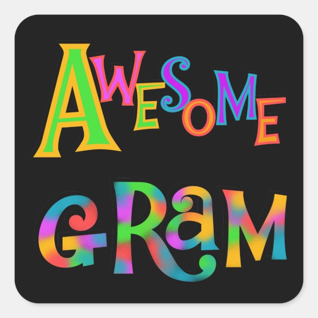 Sticker Carré T-shirts et cadeaux superbes Gram (Devant)