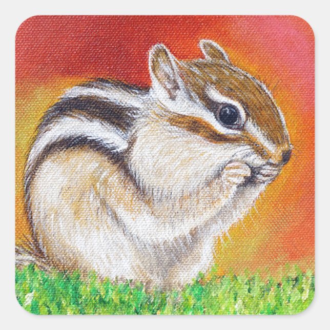 Sticker Carré Tableau Chipmunk (Devant)