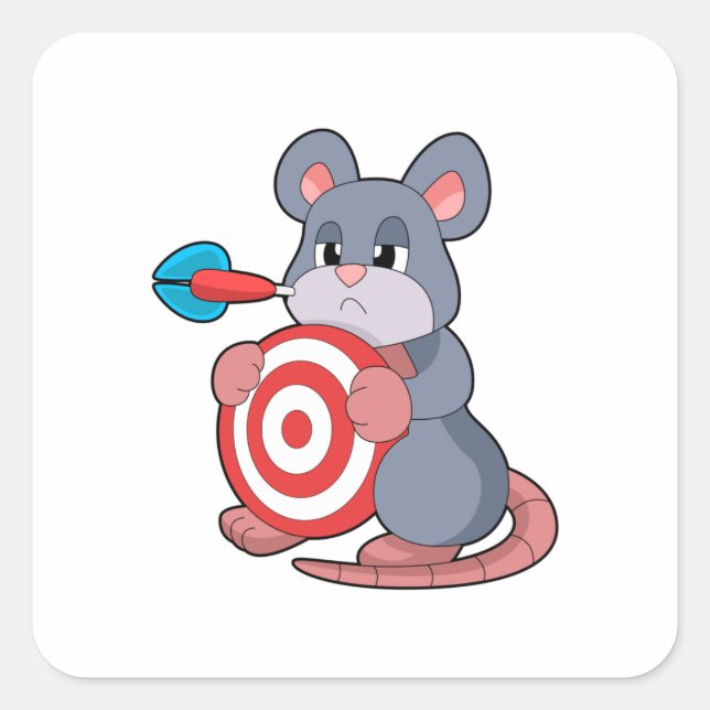 Sticker Carré Tableau de bord fléchettes de souris (Devant)