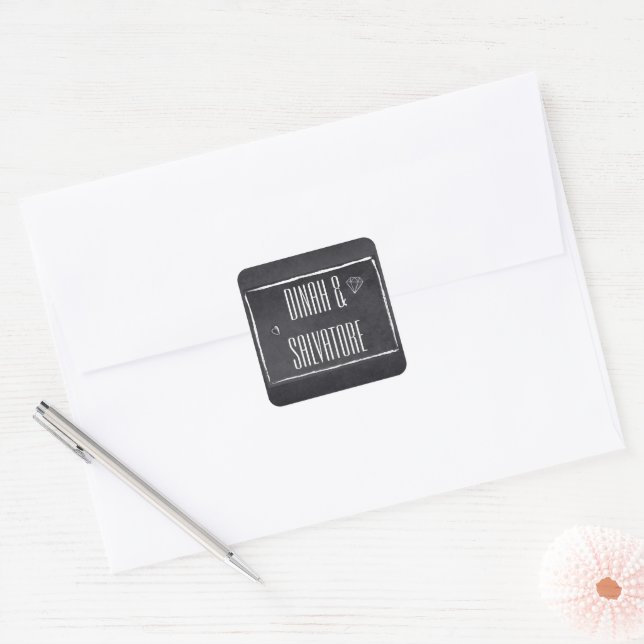 Sticker Carré Tableau de bord moderne Script simple (Enveloppe)