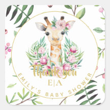Tag Monogram Boho Giraffe Baby shower Floral Faver