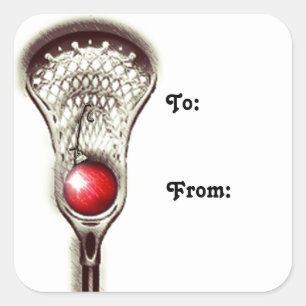 Sticker Carré Tags cadeaux de Noël Lacrosse