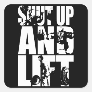 Sticker Carré Tais-Tête Et Ascenseur - Motivation De La Salle De