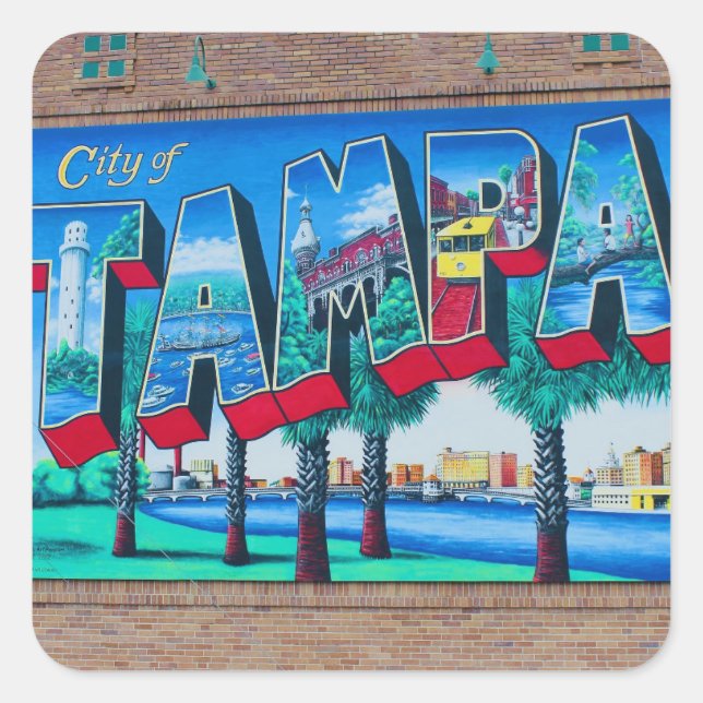Sticker Carré Tampa .Floride (Devant)