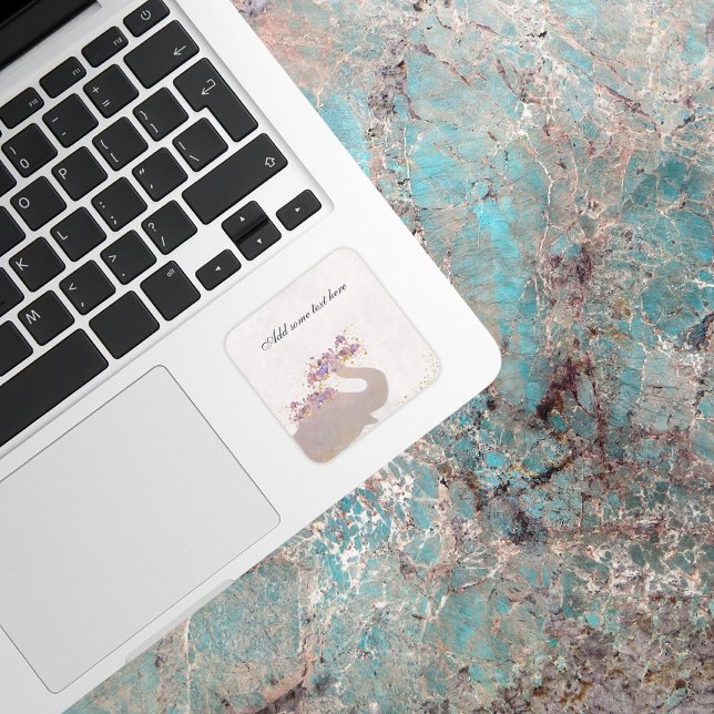 Sticker Carré Tan Elephant Dreamy Boho Chic Scrapbooking (Créateur téléchargé)