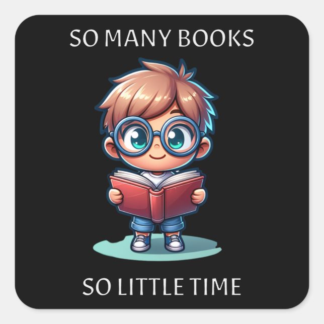 Sticker Carré Tant De Livres Si Peu De Temps (Devant)