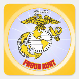 Sticker Carré Tante fière d'usmc