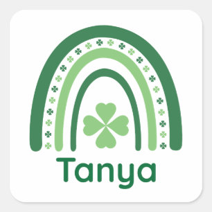 Sticker Carré Tanya Nom Clover Boho Rainbow