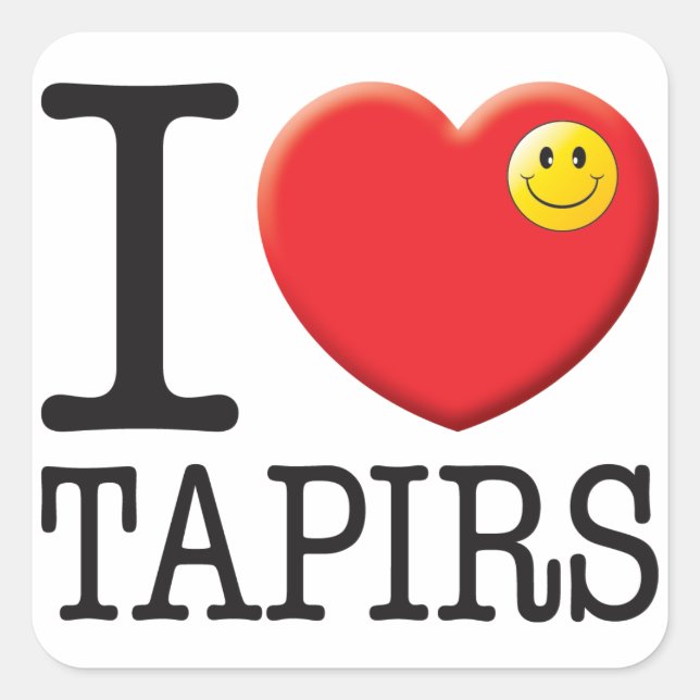 Sticker Carré Tapirs Love (Devant)
