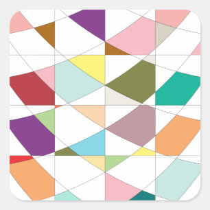 Sticker Carré Tapisserie aux couleurs Abstraites