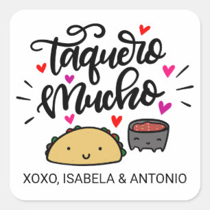 Sticker Carré Taquero Mucho, personnalisé